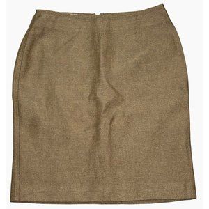 Talbots Petites Linen Twill Gold Thread Knee Length Skirt Women's Size 2P